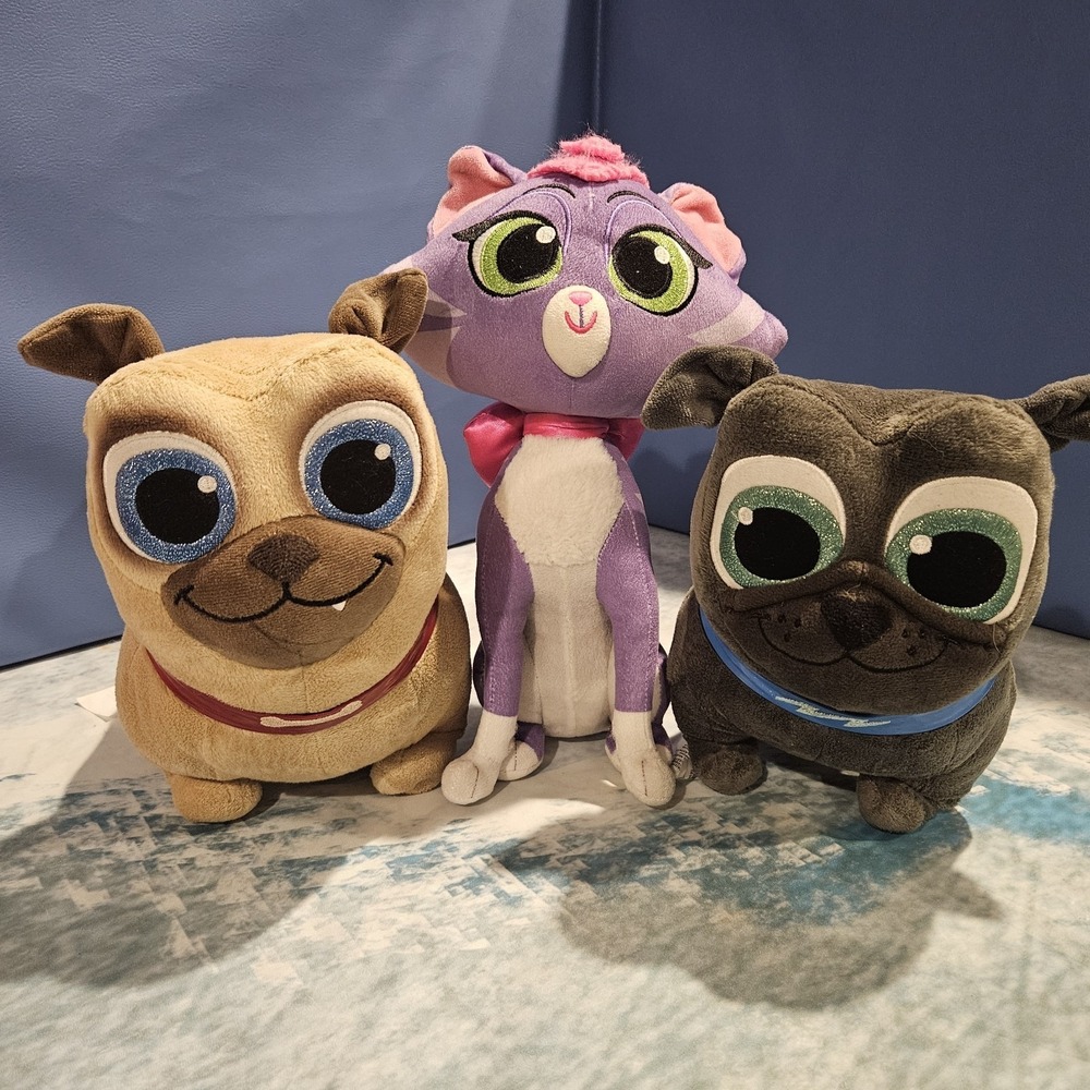 Disney Junior Puppy Dog Pals Plush Bundle Pugs Bingo Rolly Hissy Stuffed Animals - Picture 3 of 8